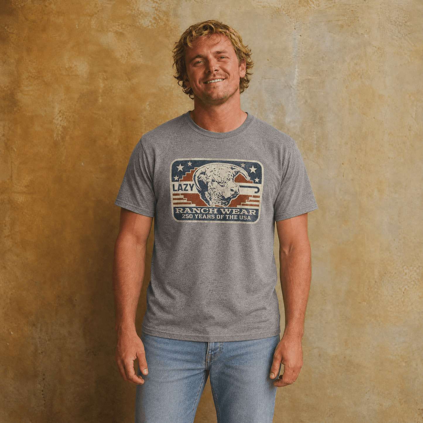 Lazy J Ranch Freedom Short Sleeve T-Shirt - Grey-