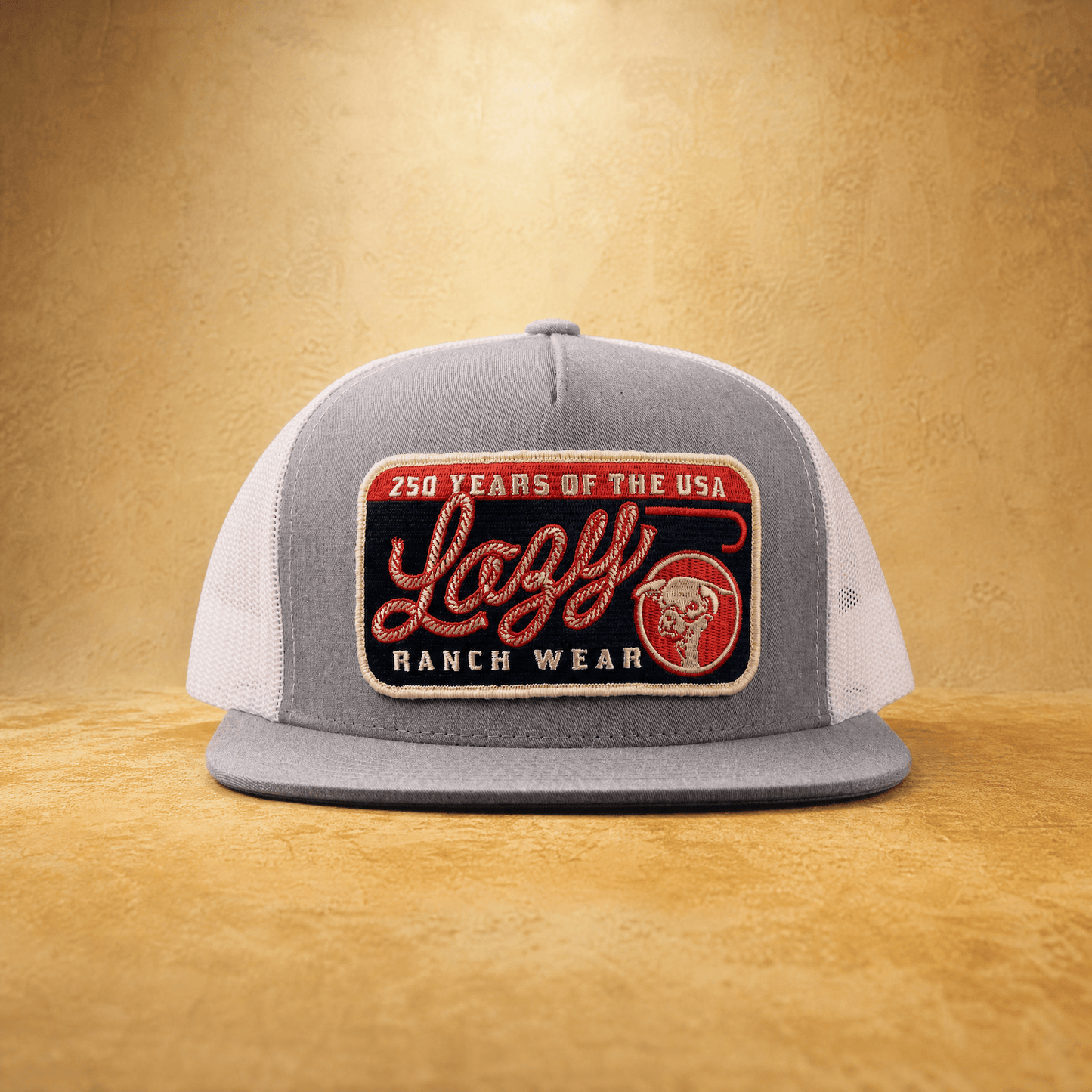 Lazy J Ranch Grey & White Heritage Classic Five Panel Trucker Hat-
