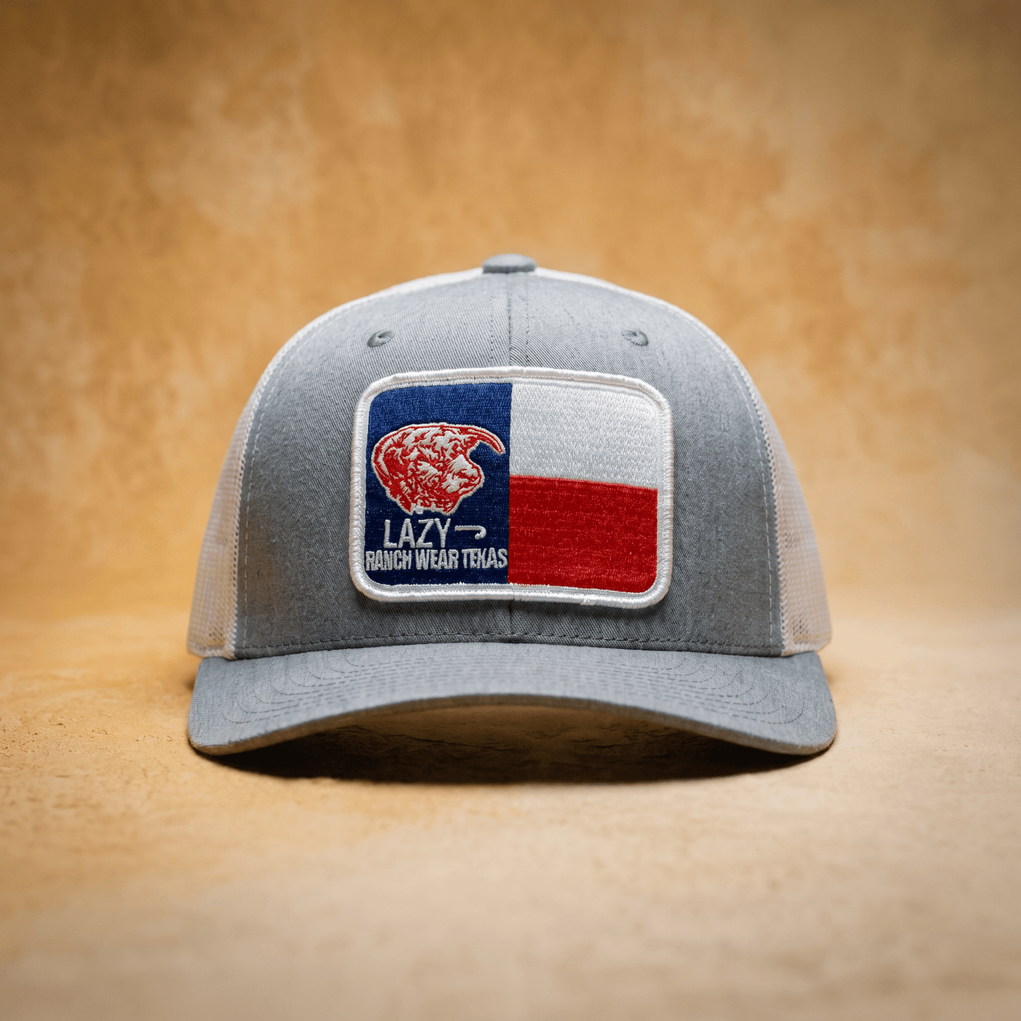 Lazy J Ranch Heather Grey & White Texas Elevation Mid Profile Trucker Hat-