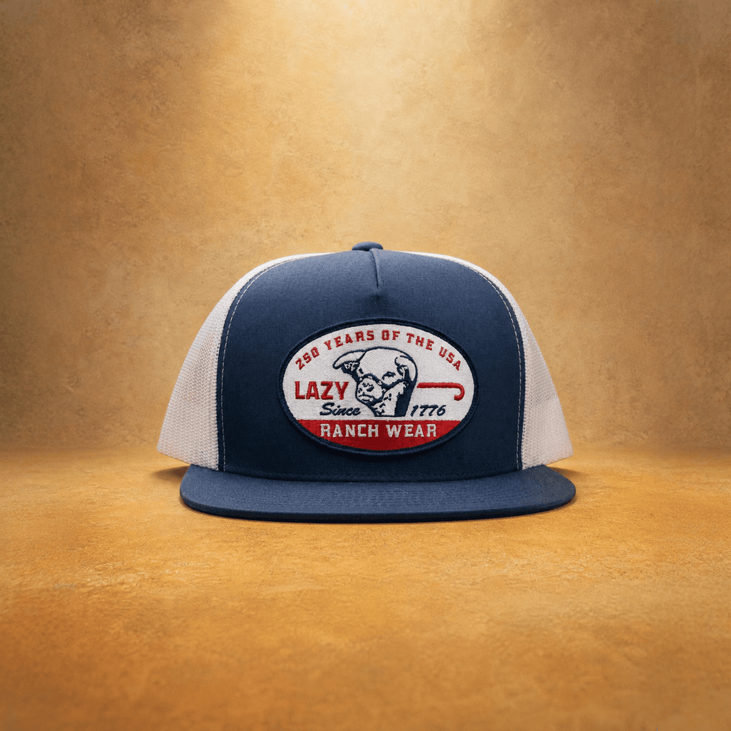 Lazy J Ranch Navy & White 1776 Classic Five Panel Trucker Hat-