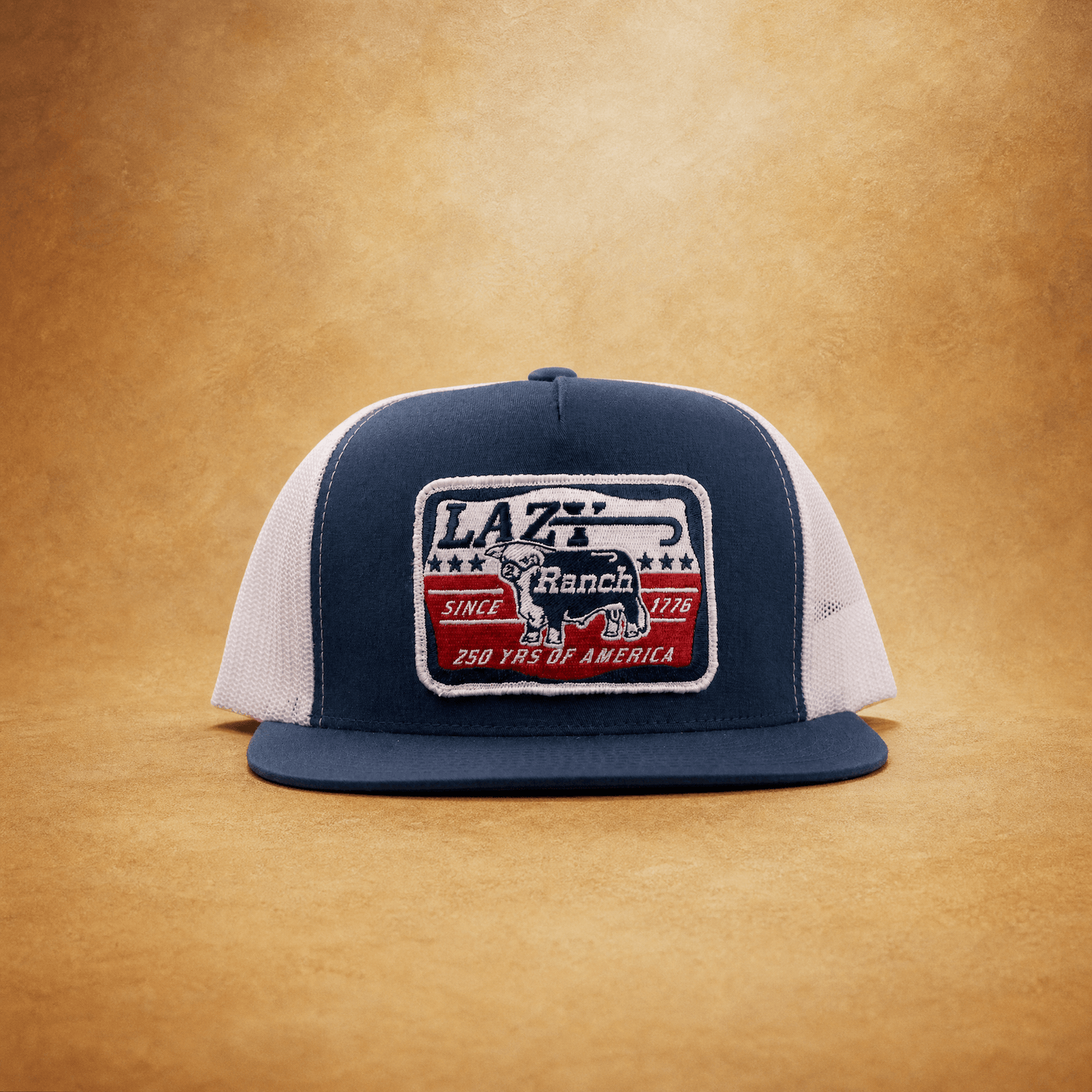 Lazy J Ranch Navy & White Liberty Classic Five Panel Trucker Hat-