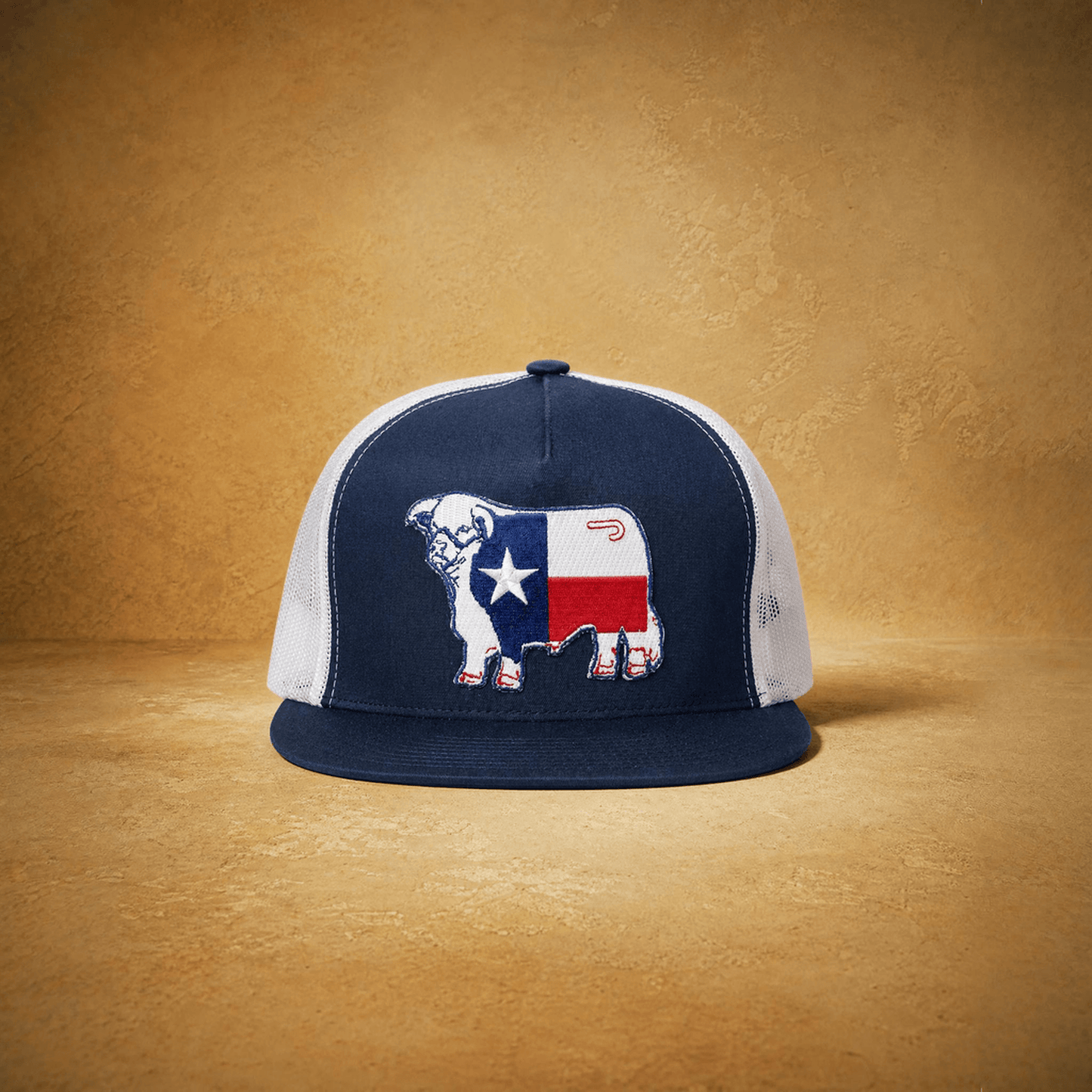 Lazy J Ranch Navy & White Texas Bull Classic Five Panel Trucker Hat-
