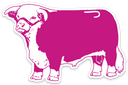Lazy J Ranch - 4" Sticker-LJSTICK4-Pink Jughead
