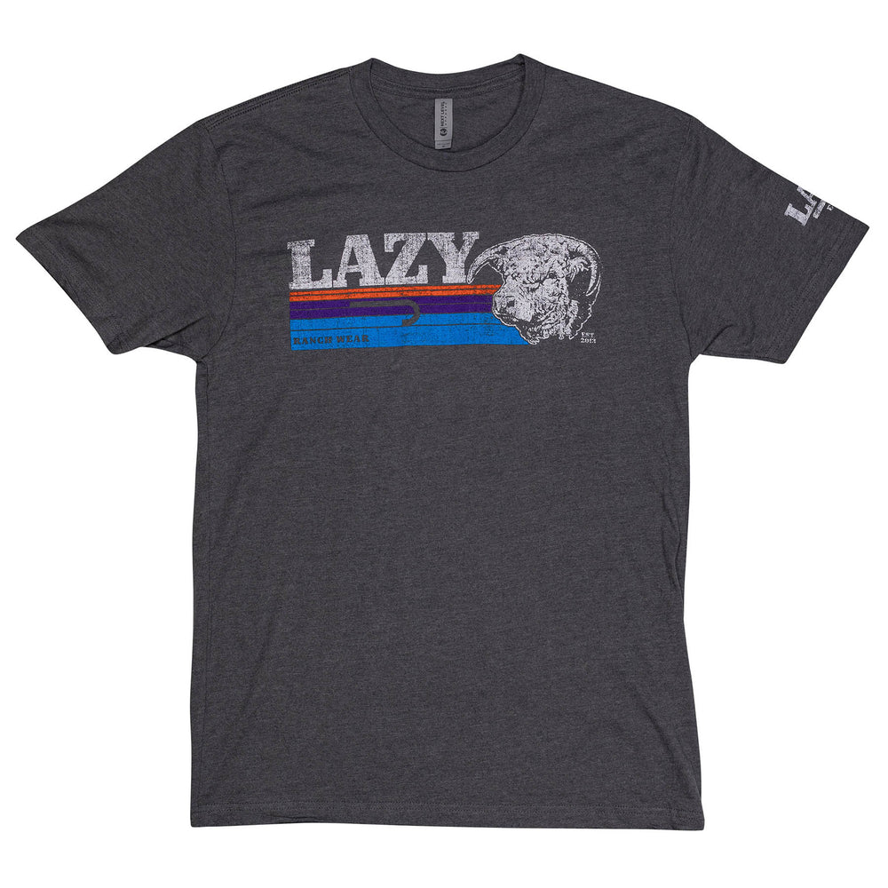 Lazy J Ranch Sunset Short Sleeve T-Shirt - Blue