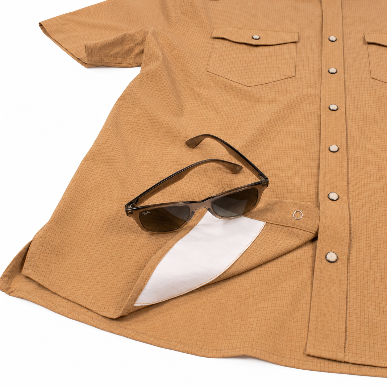 よし　SNAPON ツナギ　キャメル　LL Men's Airflow Pearl Snap Shirt, Tan | Lazy J Ranch Wear