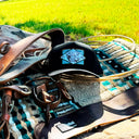Lazy J Black Iron Horn Curved Bill Trucker Hat-