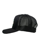 Lazy J Black Iron Horn Curved Bill Trucker Hat-