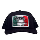 Lazy J Black Mexico Bull Trap Mid Profile Trucker Hat