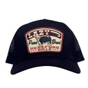 Lazy J Black Pure Bred High Profile Curved Bill Trucker Hat