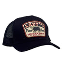 Lazy J Black Pure Bred High Profile Curved Bill Trucker Hat