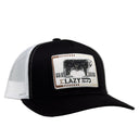 Lazy J Black & White Iron Hide Mid Profile Trucker Hat