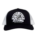 Lazy J Black & White White Arrowhead Mid Profile Trucker Hat