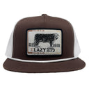 Lazy J Brown & White Iron Hide Rope High Profile Trucker Hat