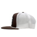 Lazy J Brown & White Iron Hide Rope High Profile Trucker Hat