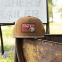 Lazy J Ranch Coyote Brown Quilted Hard Day Classic Five Panel Trucker Hat-