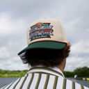 Lazy J Cream & Green Ranchero Vintage Five Panel Hat