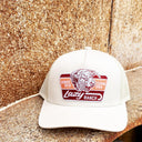 Lazy J Cream Rust Mid Profile Trucker Hat