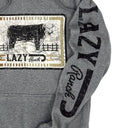 Lazy J Heather Grey Iron Hide Pullover Hoodie