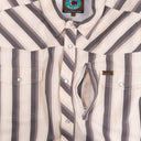 Lazy J Long Sleeve Performance Pearl Snap - Grey Stripe-