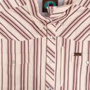 Lazy J Long Sleeve Performance Pearl Snap - Maroon Stripe-