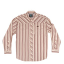 Lazy J Long Sleeve Performance Pearl Snap - Maroon Stripe-