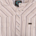 Lazy J Long Sleeve Performance Pearl Snap - Pink/Grey Stripe