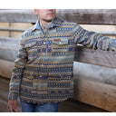Lazy J Men's Aztec Print Jacket - Brown-