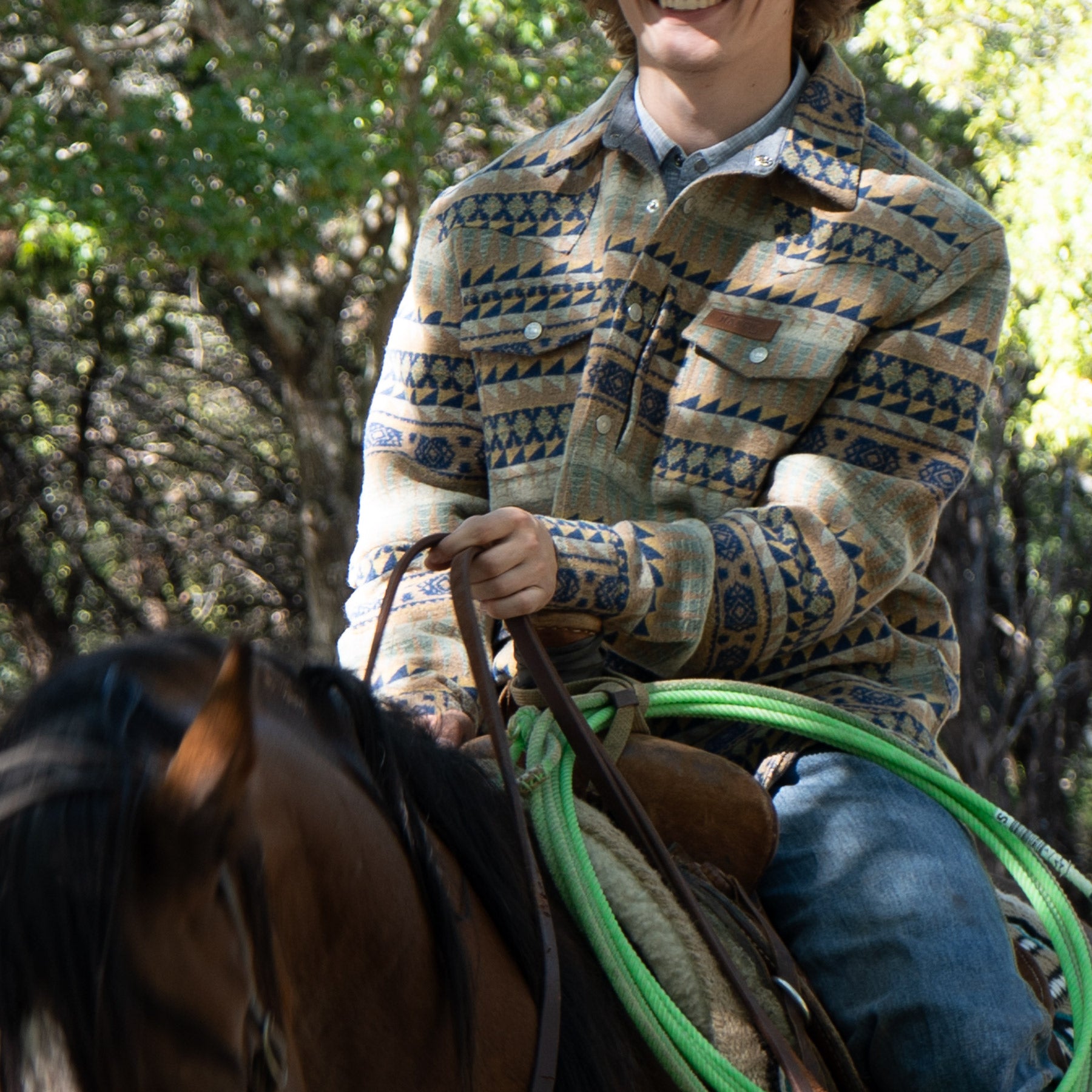 Lazy J Men's Aztec Print Jacket - Brown – Lazy J Ranch Wear