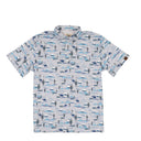 Lazy J Men's Cactus Pearl Snap Polo Shirt - Blue-