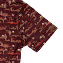 Lazy J Men's Cactus Pearl Snap Polo Shirt - Maroon-