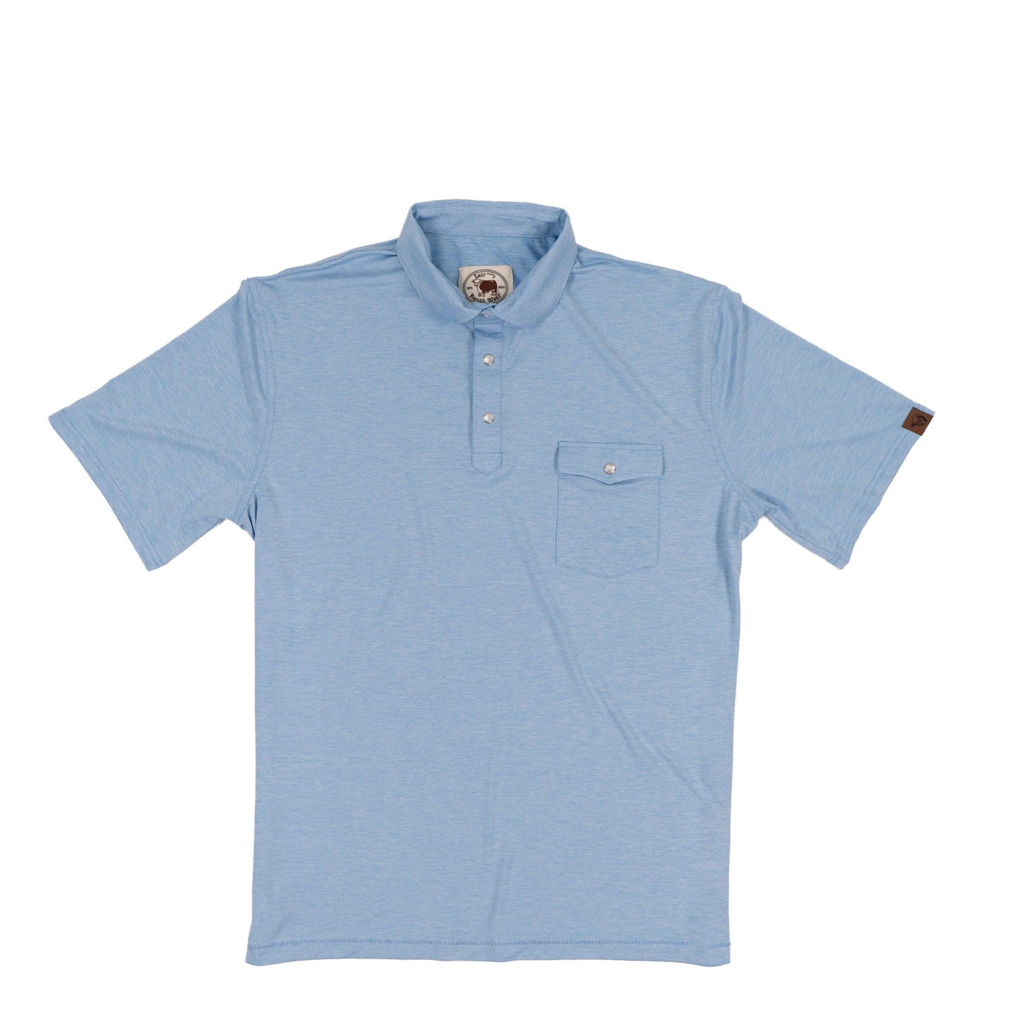 Lazy J Men's Classic Solid Pearl Snap Polo Shirt-