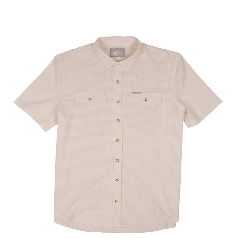 Lazy J Men's Pearl Snap Performance Shirt - Off White-