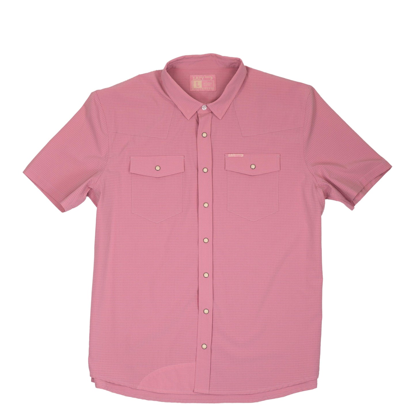 Lazy J Ranch Men's Airflow Pearl Snap Short Sleeve Shirt - Vintage Pink-