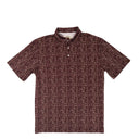 Lazy J Men's Print Pearl Snap Polo Shirt - Maroon-