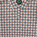 Lazy J Pearl Snap Polo - Blue & Red Diamond Print