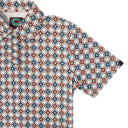 Lazy J Pearl Snap Polo - Blue & Red Diamond Print