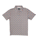 Lazy J Pearl Snap Polo - Blue & Red Diamond Print