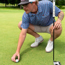 Lazy J Pearl Snap Polo - Blue & Red Stripe