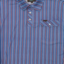 Lazy J Pearl Snap Polo - Blue & Red Stripe