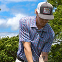 Lazy J Pearl Snap Polo - Blue & Red Stripe
