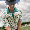 Lazy J Pearl Snap Polo - Green Desert Print
