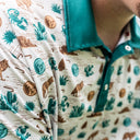 Lazy J Pearl Snap Polo - Green Desert Print