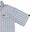 Lazy J Pearl Snap Polo - Red/Blue/Pink Stripe