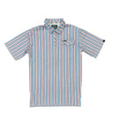 Lazy J Pearl Snap Polo - Red/Blue/Pink Stripe