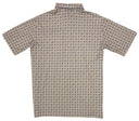 Lazy J Pearl Snap Polo - Tan & Brown Geometric Print