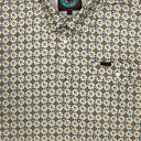Lazy J Pearl Snap Polo - Tan & Brown Geometric Print