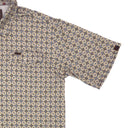 Lazy J Pearl Snap Polo - Tan & Brown Geometric Print
