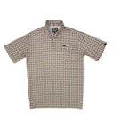 Lazy J Pearl Snap Polo - Tan & Brown Geometric Print