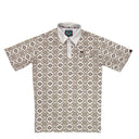 Lazy J Pearl Snap Polo - Tan Diamond Print