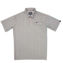 Lazy J Pearl Snap Polo - White, Blue & Red Stripe